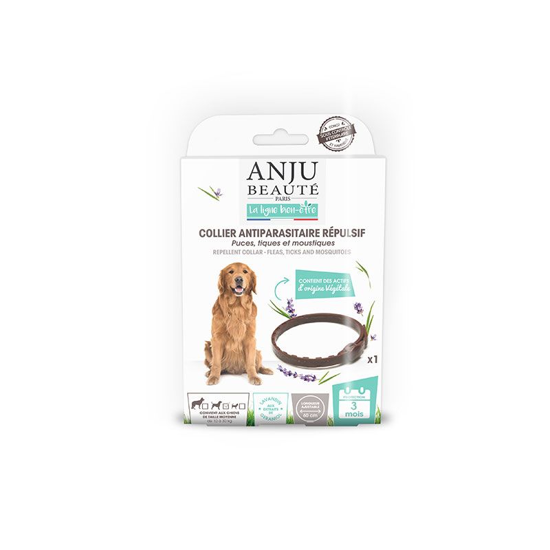 Collier antiparasitaire répulsif chien moyen